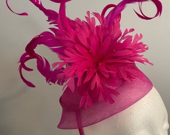 Kentucky Derby Pink Fascinator &quot;Hot Pink, I Think&quot;