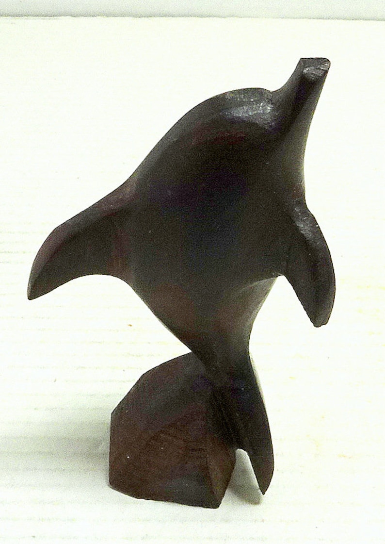Jumping Dolphin; Ironwood Carving From Mexico