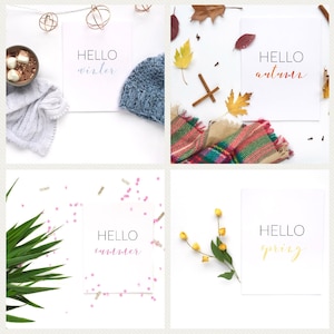 Hello Seasons, Hello Winter, Spring, Summer and Fall, 8x10 digital downloads
