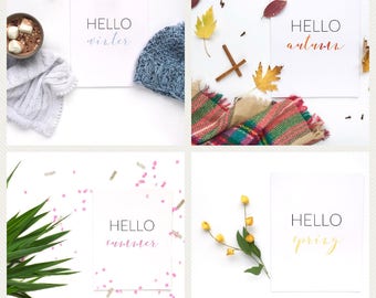 Hello Seasons, Hello Winter, Spring, Summer and Fall, 8x10 digital downloads