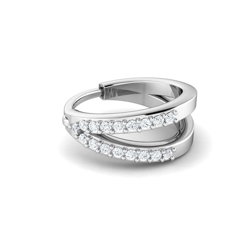 KuberBox Alizeh Nose Ring 18K White Gold Certified Diamonds Anushka Sharma's ADHM Look Bollywood image 5