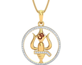 Ciondolo Shiva KuberBox in oro 18K/14K e diamanti, regalo per la festa del papà, regali per uomo, regali per lui, ciondolo religioso
