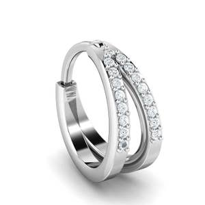 KuberBox Alizeh Nose Ring 18K White Gold Certified Diamonds Anushka Sharma's ADHM Look Bollywood image 3