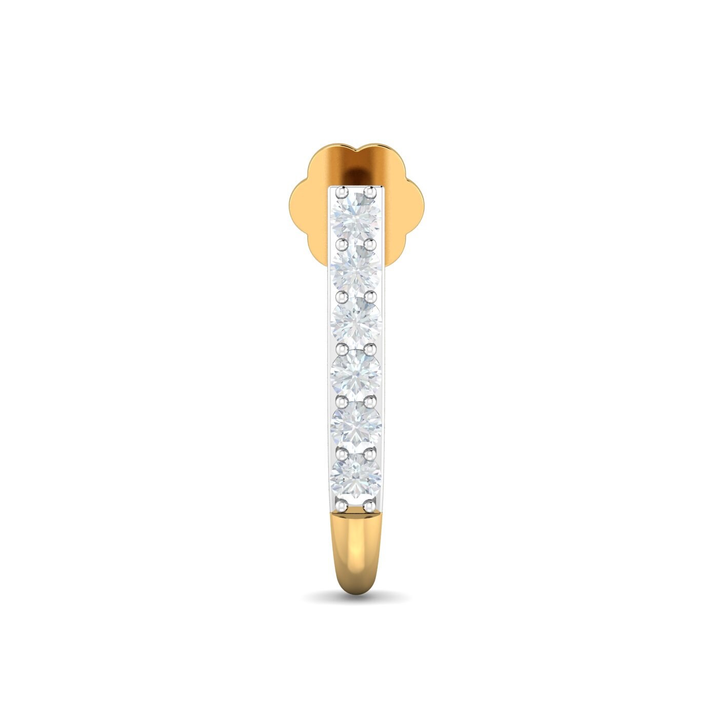 KuberbBox 18K Gold and Diamond Sassy J Ring 0.05 Carat Nose Stud