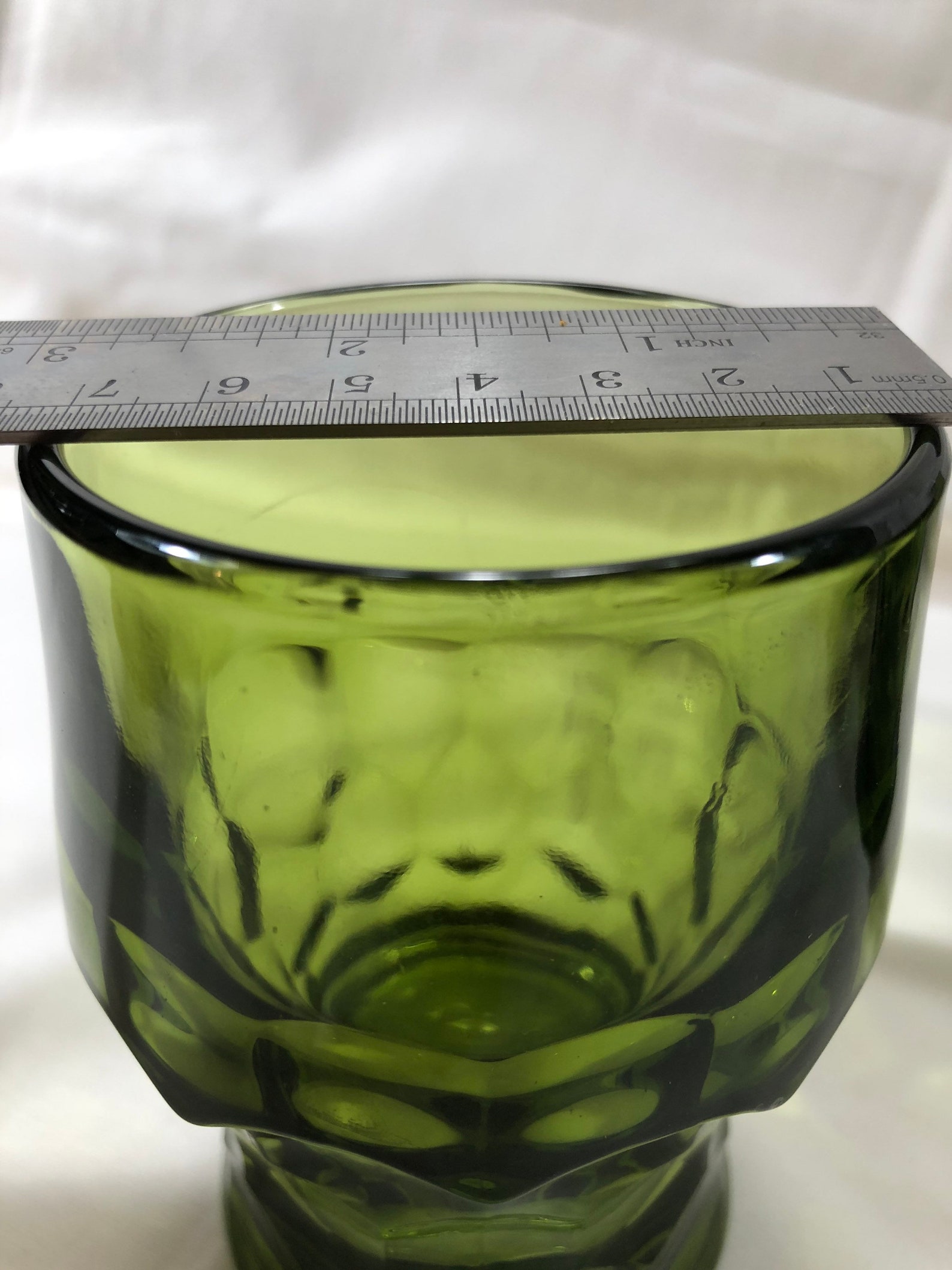 Vintage Avacado green drinking glass set Etsy