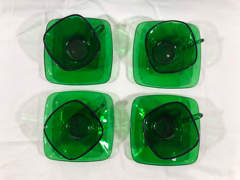 Vintage green coffeetea cup and saucer set