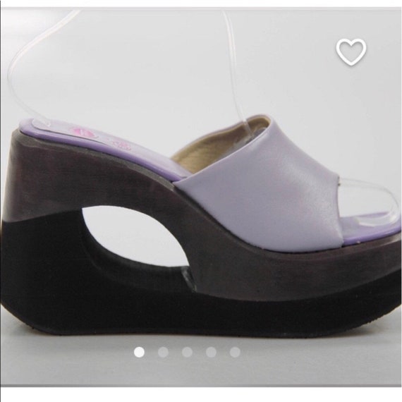 Buffalo London vintage purple black slip on mules