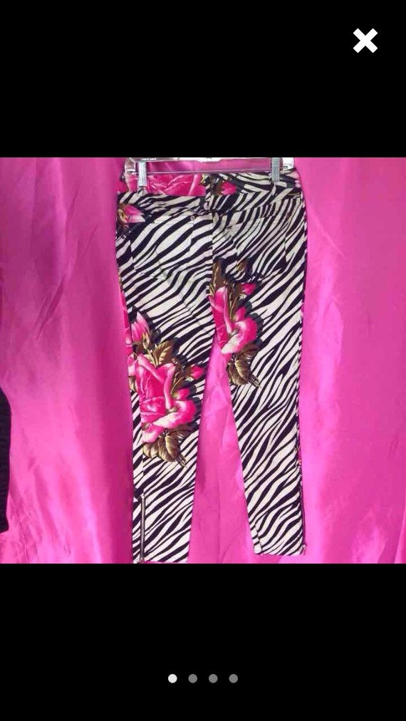 Betsey johnson pink rose tight fitted skinny stret