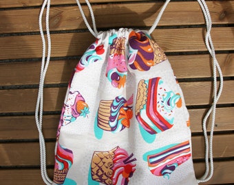 Drawstring Bag Kids / Cupcakes / Mochila infantil