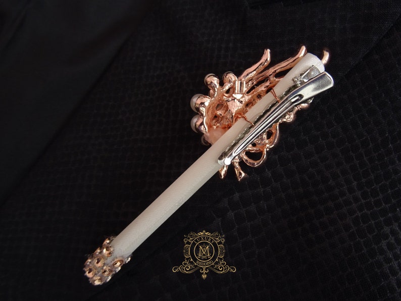 flower brooch pin groomsmen Brooch boutonniere for groom Wedding boutonniere Rose gold or silverBoutonniere