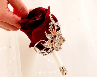 Wedding boutonniere. Brooch boutonniere for groom, groomsmen, flower brooch pin.