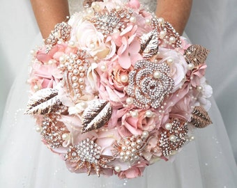  FYSTORE Bride Bouquet Brooch Bouquet Bridesmaid Holding Wedding  Flowers 235 (Pink) : Home & Kitchen