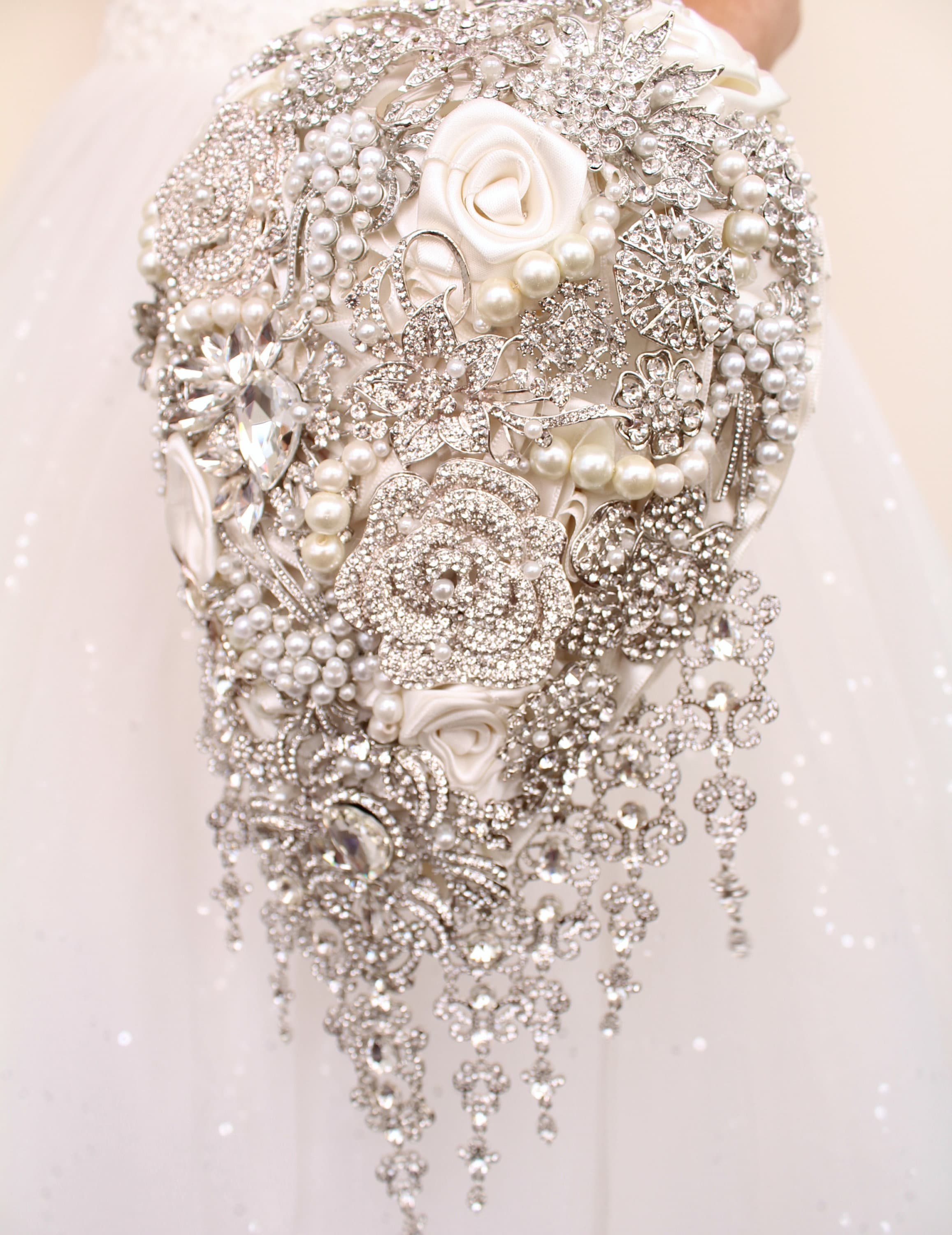 Baost Rhinestone Wedding Brooch Pin - Teardrop Crystal Bridal Jewelry Accessory