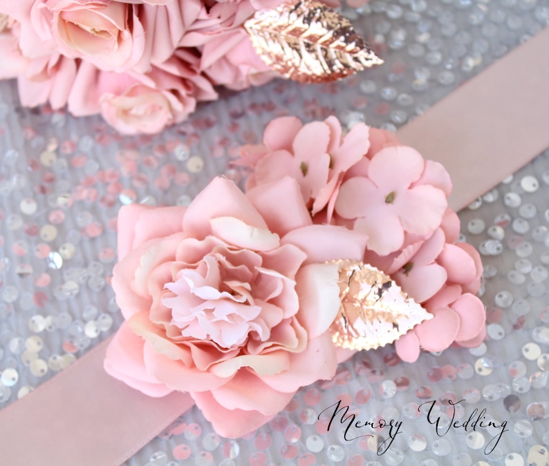 Champagne Wedding bouquet. Blush pink rose gold brooch bouquet. Bridal bouquet. Silk flowers bouquet Corsage
