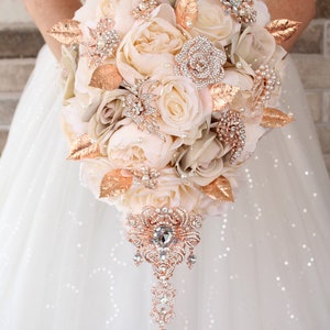 Stunning wedding bouquet. Silk flowers unique bridal bouquet. Brooch bouquet image 3