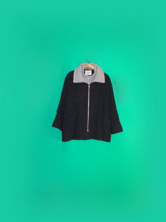 Wool Coat Vintage Black Wool Coat unisex Top Coat