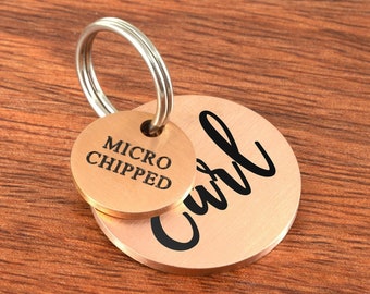 Cat Name Tag, Small Cat Collar Tag, Small Cat Tag, Microchipped Dog Tag, Engraved Dog Tag For Dogs personalized, Custom Cat Tag Personalized