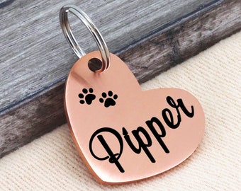 Cute Dog Tag, Custom Dog Tag, Engraved Dog Tag, Dog Tags for Dogs, Personalized Dog Tag, Dog ID Tag, Heart Dog Tag, Pet ID Tag, Cat Tag