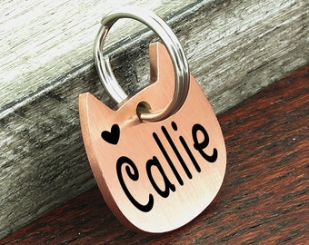 Cat Tag Personalized, Custom Cat Tag, Cat Name Tag Small, Cat ID Tag, Personalized Cat Tag, Pet Tag Cat, Pet Name Tag, Small Cat Collar Tag