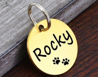 Dog Name Tags, Custom Dog Tags, Engraved Dog Tag, Dog Tags for Dogs, Dog Tags, Personalized Dog Tags, Dog ID Tags, Cat Tag, Round Pet Tag