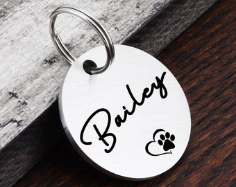 Engraved Dog Tag, Dog ID Tag, Custom Dog ID Tag, Dog Tags for Dogs, Dog Tag, Personalized Dog Tag, Pet ID Tags, Cat Tag, Round Pet Tag