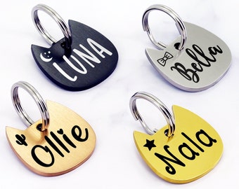 Cat ID Tag, Cat Collar Tag, Cat Head Tag Personalized, Small Cat ID Tag, Personalized Cat Tag, Pet Tag Cat, Pet Tag, Small Cat Collar Tag