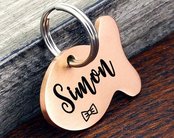 Small Custom Cat Tag, Cat Collar Tag, Cat Name Tag, Cat Tag Personalized, Cat ID Tag, Small Cat Tag for Collar, Personalized Fish Cat Tag