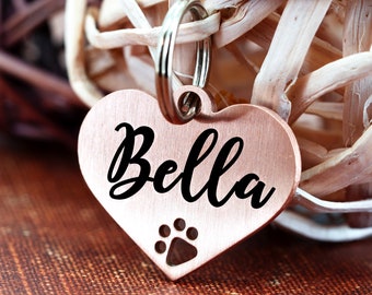 Personalized Dog Tag, Pet ID Tag, Dog Tag, Dog ID Tag, Custom Dog Tag, Dog Tag for Dogs, Customized Dog Tag, Heart Dog Tag with Paw Cutout