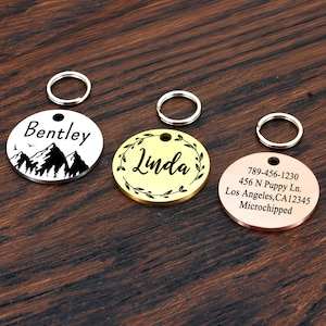 Pet Tag, Pet ID Tag, Dog Tag, Custom Dog Tag, Dog ID Tag, Dog Tag Personalized, Engraved Dog Tag, Outdoor Dog Name Tag, Mountain Dog Tag
