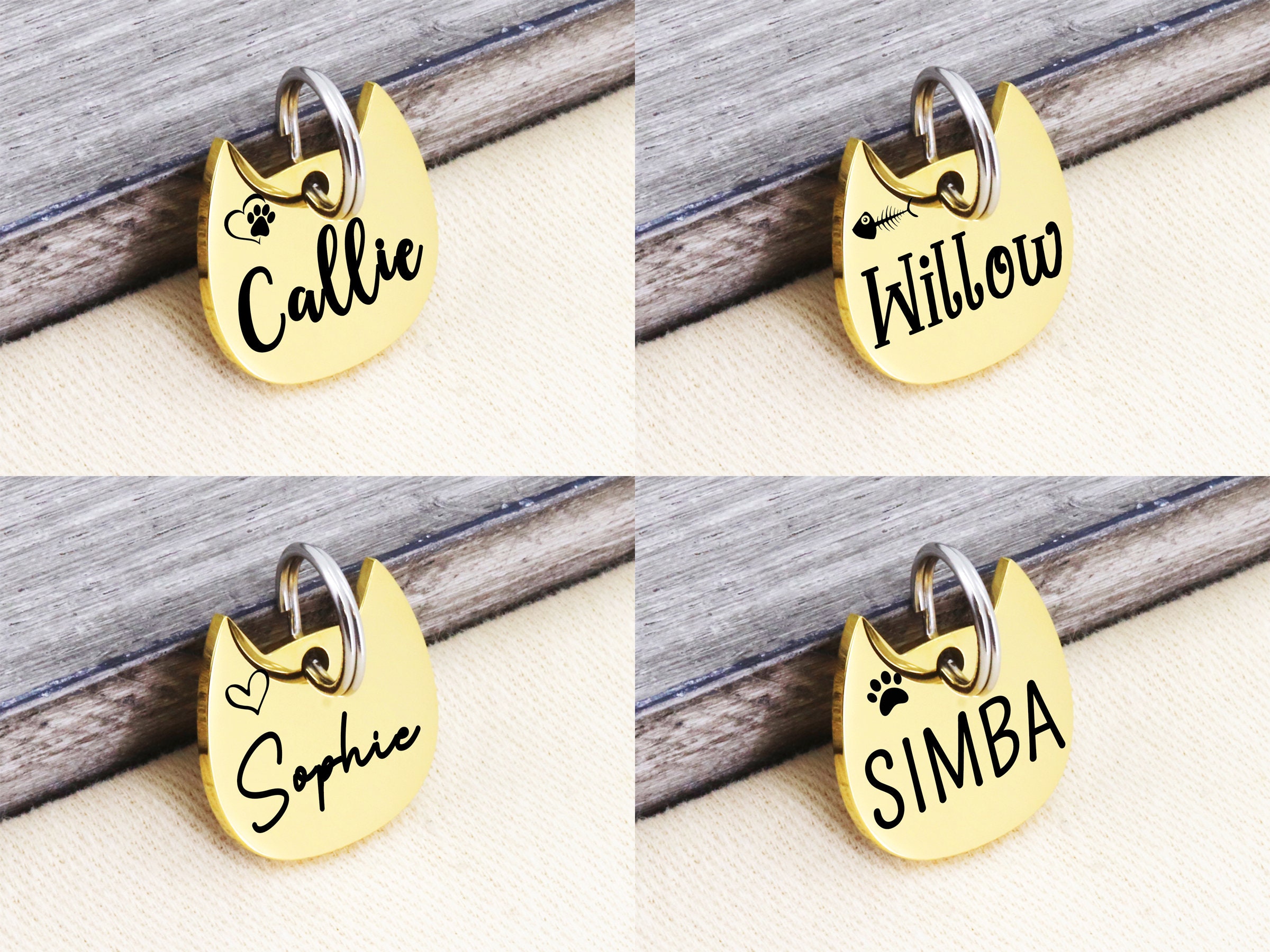 Cat Tag Cat Tag Personalized Cat ID Tag Cat Name Tag Etsy