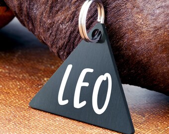 Triangle Dog Tag, Dog ID Tag, Dog Name Tag, Custom Dog Tag, Engraved Dog Tag, Silver Cat ID Tag Personalized for Dogs, Dog Tag Personalized