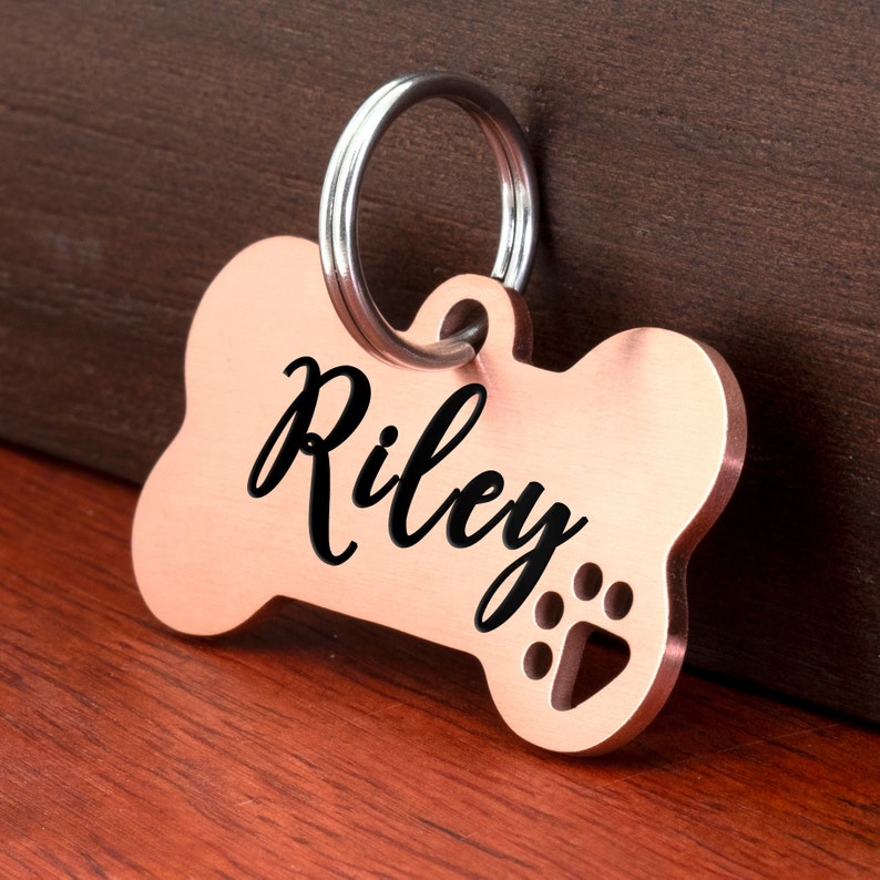 Dog Tag, Dog ID Tag, Dog Name Tag, Custom Dog Tag, Engraved Dog Tag, Dog Tag Personalized, Black Dog Tag Personalized for Dogs, Bone Dog Tag image 7