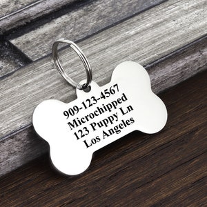 Dog Tag, Dog ID Tag, Custom Dog Tag, Personalized Dog Tag, Dog Tag for Dogs, Bone Dog Tag, Pet ID Tag, Dog Tag Collar, Customized Dog Tag image 2