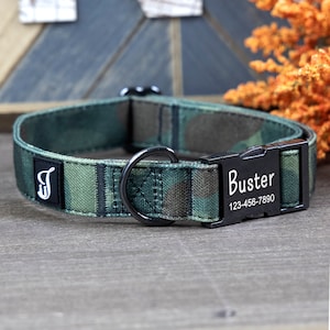 Tactical Dog Collar, Dog Collar with Name, Thick Dog Collar, Camouflage Dog Collar, Custom Engraved Military Dog Collar, Camo Dog Collar Boy