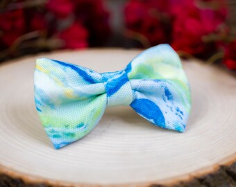 Wave Dog Bow Tie, Slip-On Dog Bow Tie, Wave Dog Bowtie, Dog Bow Tie Over the Collar, Dog Bowtie, Christmas Gift for Dog