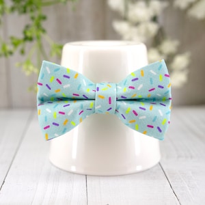 Birthday Sprinkles Cat Bow Tie, Birthday Bowtie for Cat Collar, Birthday Day Gift for Cat Kitten Small Dog Collar Bowtie -Fits 1/2" W Collar