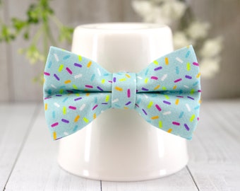 Birthday Sprinkles Cat Bow Tie, Birthday Bowtie for Cat Collar, Birthday Day Gift for Cat Kitten Small Dog Collar Bowtie -Fits 1/2" W Collar