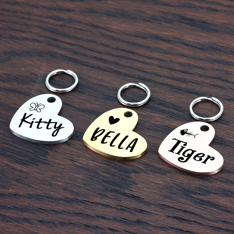 Cat Name Tag Cat Collar Tag Custom Cat Tag Cat ID Tag Etsy