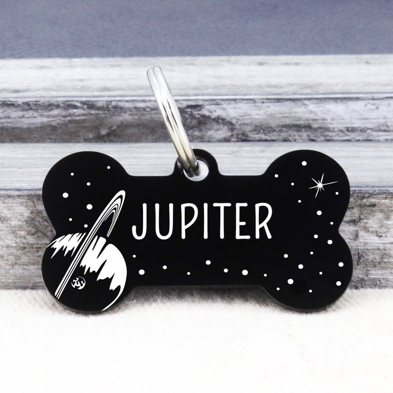 Dog Name Tag Jupiter Space Universe Dog Tag Engraved Dog Etsy