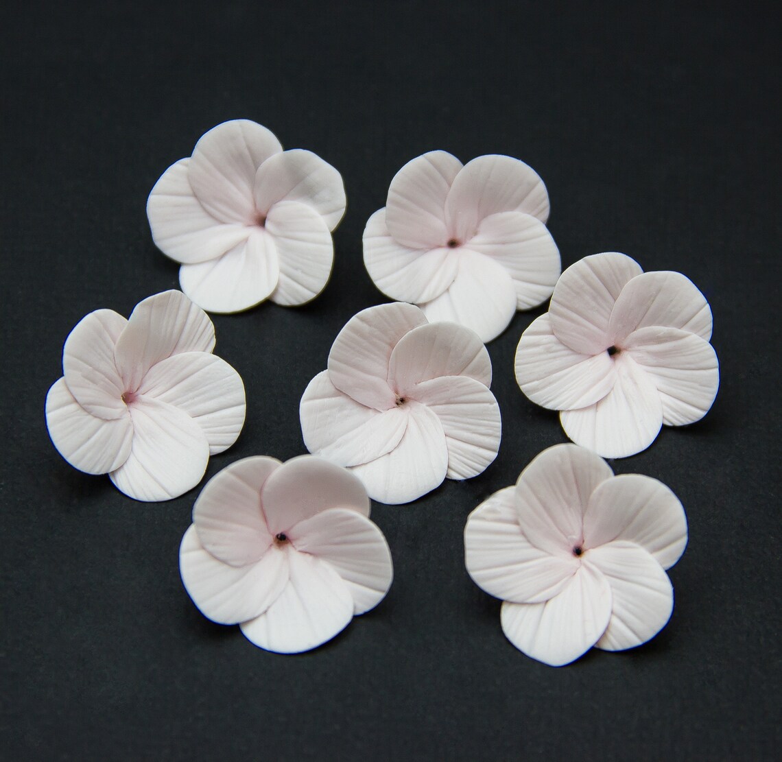 Light Pink flower beads for jewelry making Set 3 pcs Big Etsy