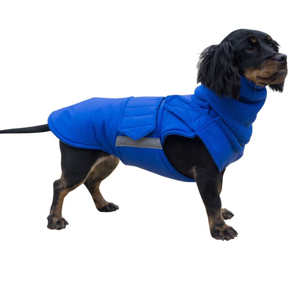 Extra warmer Winter-Hundemantel - Hundejacke mit Halswärmer und voller Bauchabdeckung - Wasserdicht / Fleece-Hundekleidung - AUF BESTELLUNG