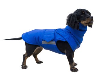 Extra Warm Winter Dog Coat - Dog Jacket with neck warmer and full belly cover - Waterproof / Fleece dog clothes - MADE TO ORDER