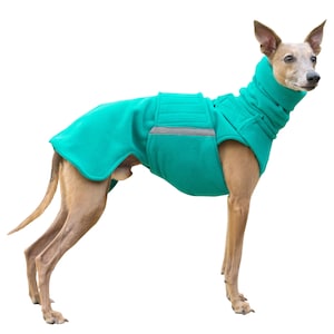 Fleece Dog Coat for Greyhounds and Whippets  - Dog sweater - Fleece Dog Jacket with neck warmer and underbelly protection- MADE TO ORDER