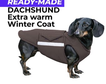 Ready-Made Dachshund Extra Warm Winter Jacket – Waterproof, Insulated, Fleece Lined