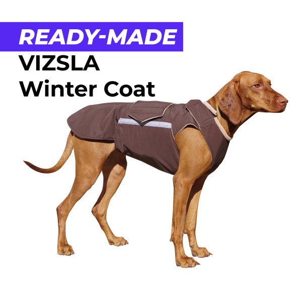 Ready-made Vizsla Winter Coat - Vizsla Jacket - Waterproof outer with fleece lining