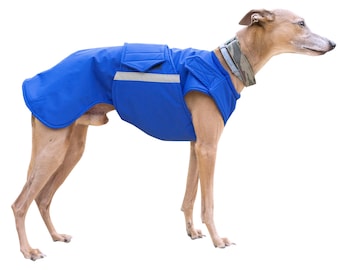 Whippet Raincoat with underbelly protection - Dog Jacket - Waterproof dog clothes - Custom made for your dog