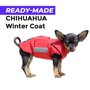 Ready-made Chihuahua Winter Coat - Chihuahua Jacket - Waterproof outer with fleece lining