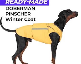 Ready-made Doberman Winter Coat - Dobermann Jacket - Waterproof outer with fleece lining