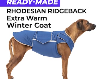 Ready-made Rhodesian Ridgeback Extra Warm Winter Coat – Waterproof outer, insulation, and fleece lining
