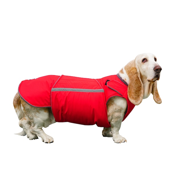 Basset Hound Extra Warm Winter Dog Coat - Dog Jacket - Custom Dog Coat - Waterproof / Fleece - Custom made for your dog